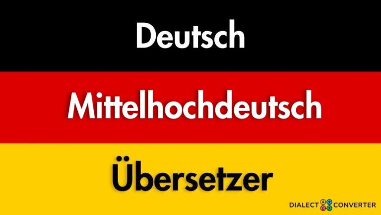 Deutsch Mittelhochdeutsch Übersetzer