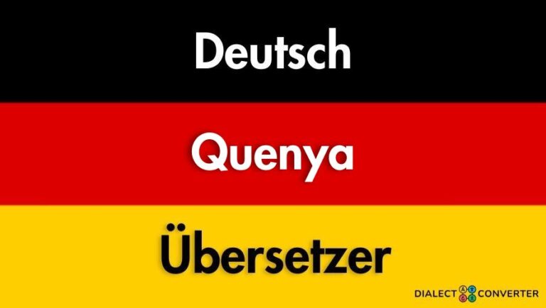 Deutsch Quenya Übersetzer